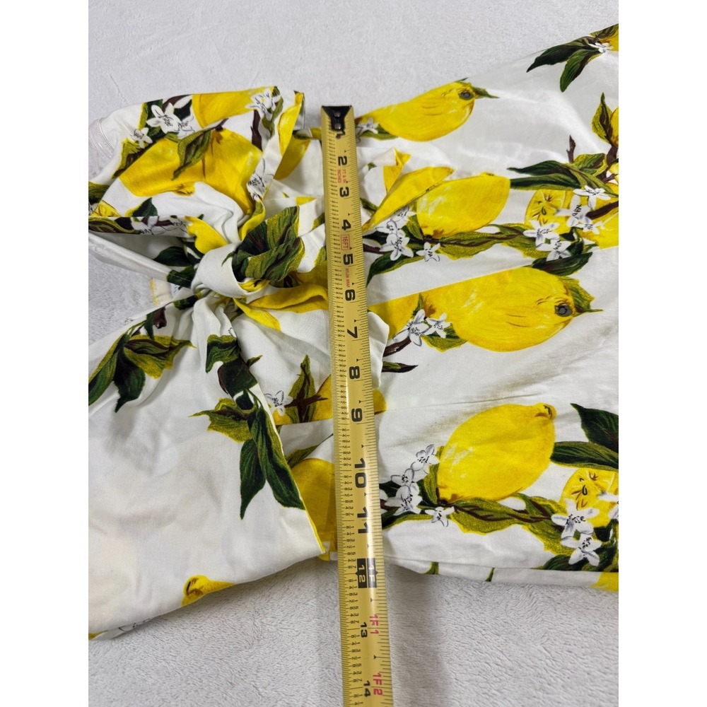 English Factory Jumpsuit Womens S White Yellow Lemon Print Tie Strapless Knotted - Picture 9 of 13